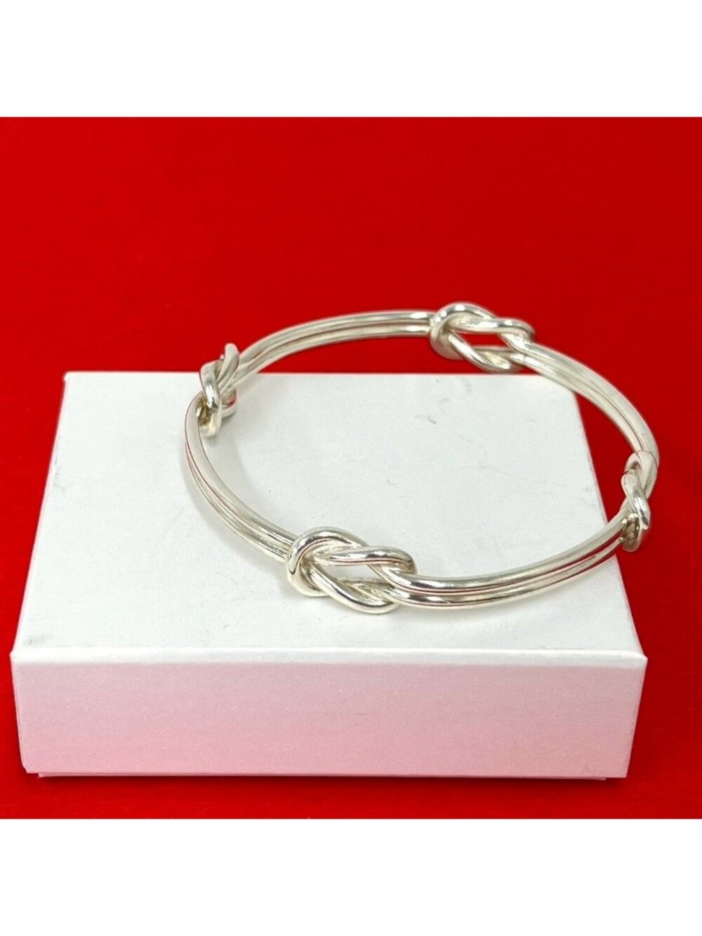 Gucci Vintage Knot Bangle 925 Sterling Silver Bracelet